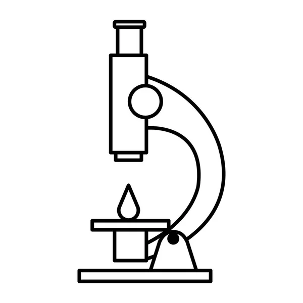 Microscoop laboratorium met bloed drop — Stockvector