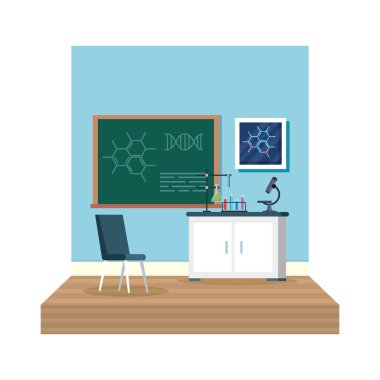 Laboratuvar ofis işyeri sahne