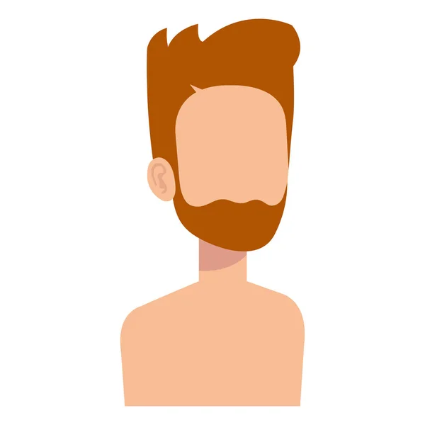 Young man shirtless avatar character — Stock Vector