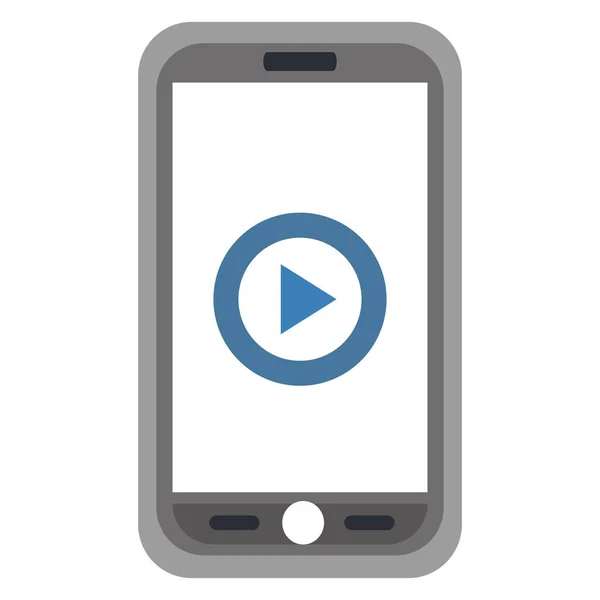 Dispositivo de smartphone com botão media player — Vetor de Stock