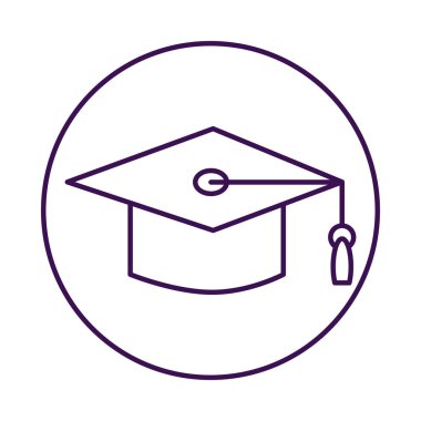 şapka mezuniyet izole simgesi