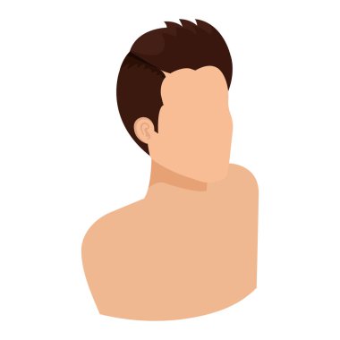 genç adam gömleksiz avatar karakter