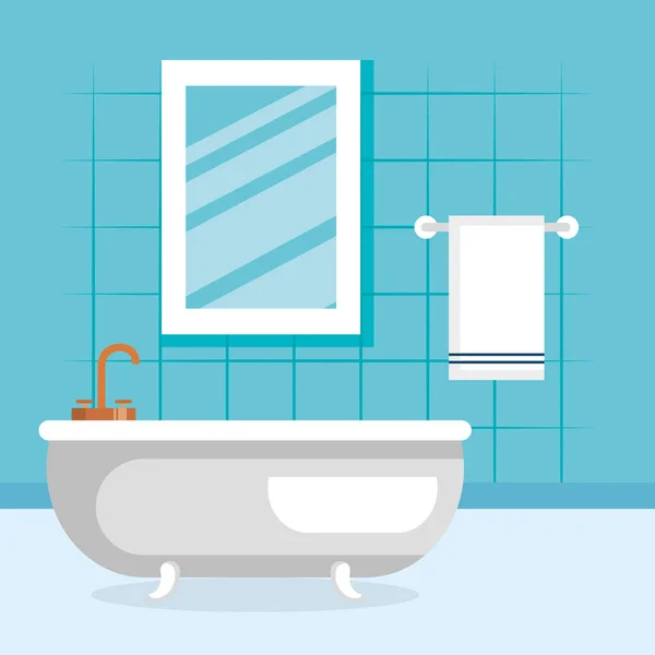 Scène de salle de bain icône isolée — Image vectorielle