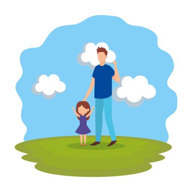 Baba ile kızı kampında