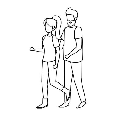 Çift avatar karakter simgeler