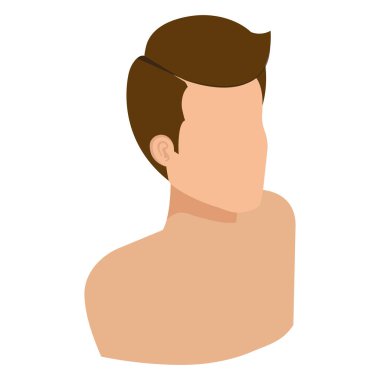 genç adam gömleksiz avatar karakter