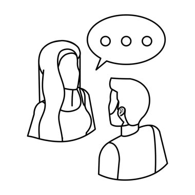 konuşma balonu avatarları ile çift