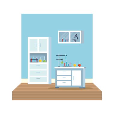 Laboratuvar ofis işyeri sahne