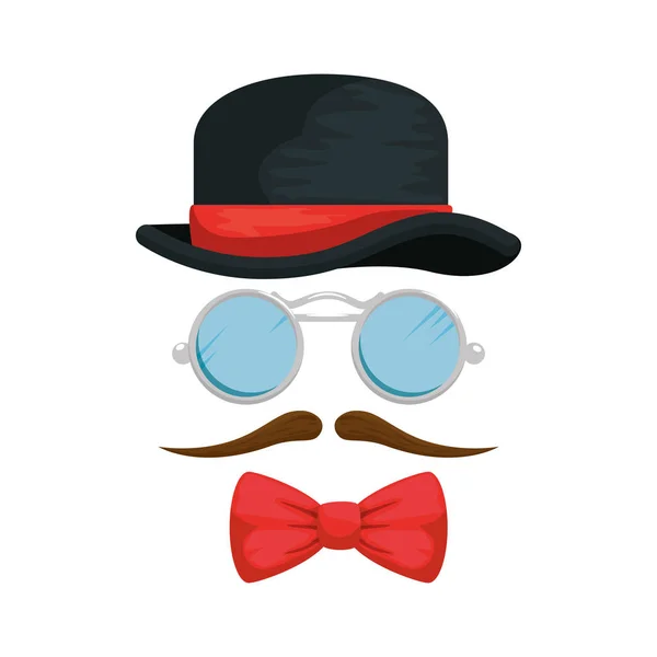 Set estilo hipster accesorios iconos — Archivo Imágenes Vectoriales