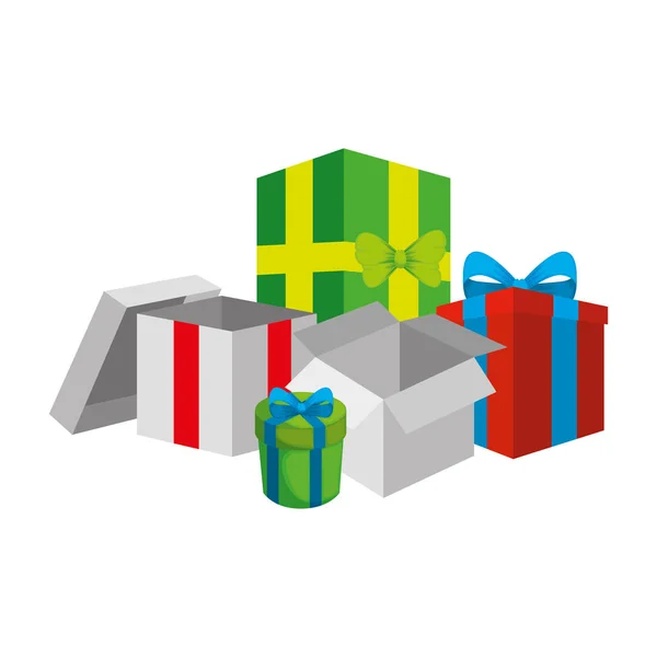 Geschenken vakken presenteert pictogrammen — Stockvector