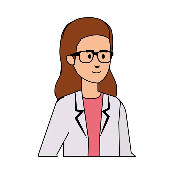 Profesional mujer médico avatar carácter — Vector de stock