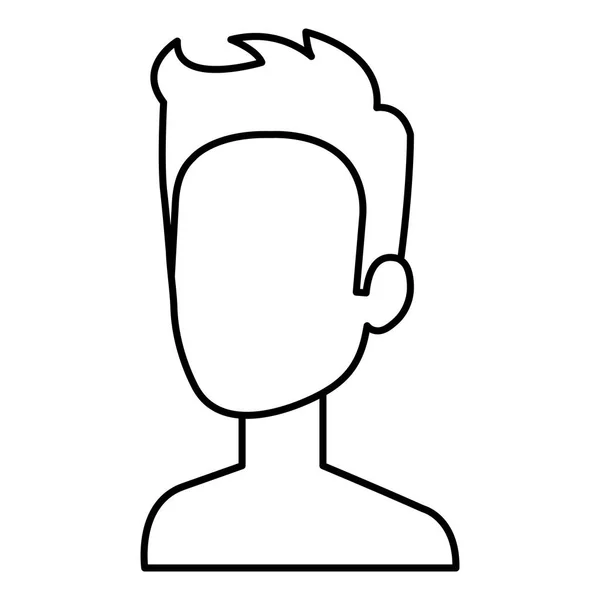 Joven hombre sin camisa carácter avatar — Vector de stock