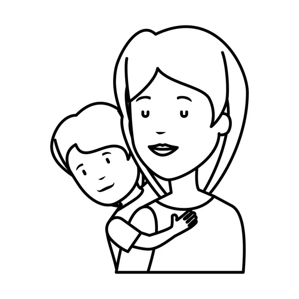 Belle mère levant fils — Image vectorielle
