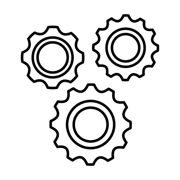 Gears machinery isolated icon — Stock Vector