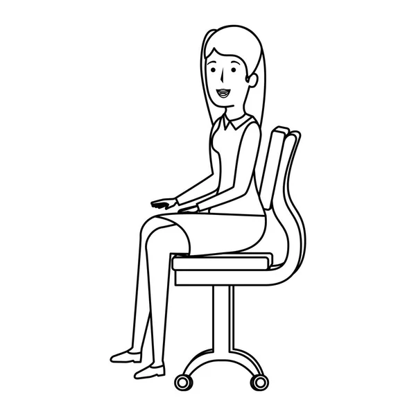 Empresária sentado no escritório personagem cadeira —  Vetores de Stock