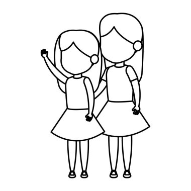 Tatlı küçük kız Çift