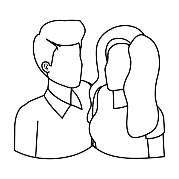 Avatars couple d'affaires personnages — Image vectorielle