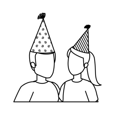 parti şapkası ile genç Çift