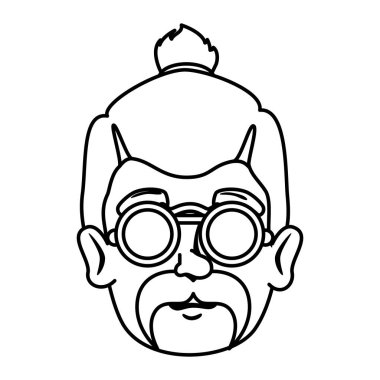 kafa adam hipster bıyık ve gözlük