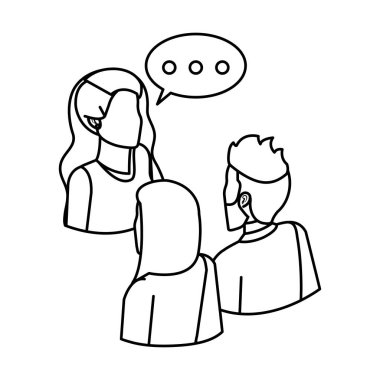 konuşma balonu ile konuşurken iş adamları