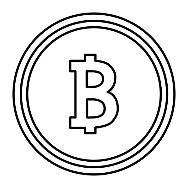 Commerce électronique avec symbole Bitcoin — Image vectorielle