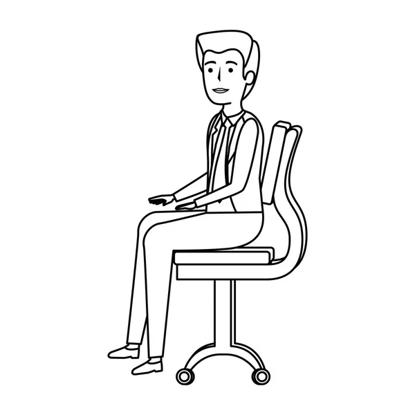 Élégant homme d'affaires assis sur la chaise — Image vectorielle