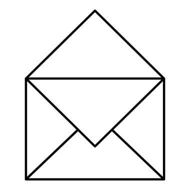 Zarf posta izole simgesi