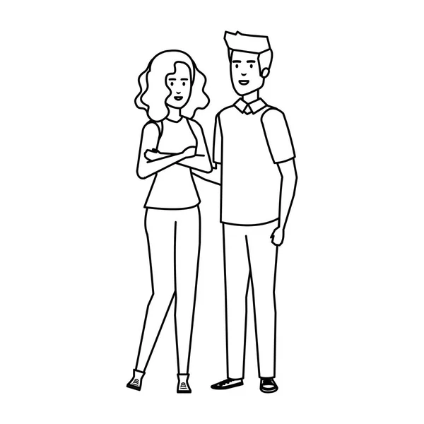 Icônes de personnages avatar couple — Image vectorielle