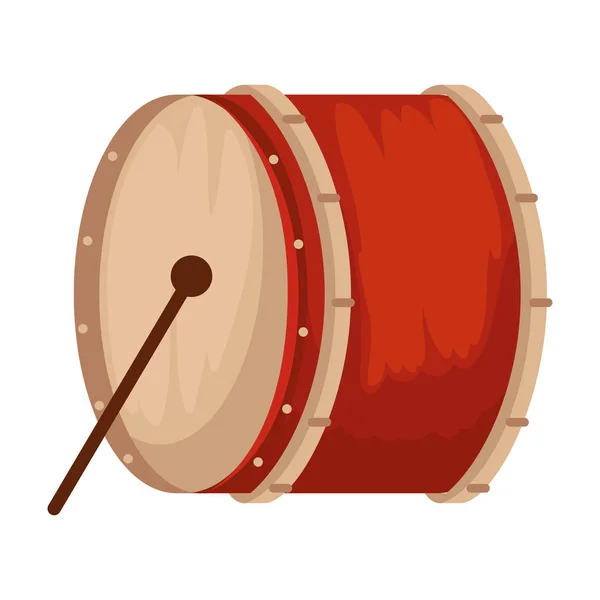 Tambor instrumento musical icono — Vector de stock