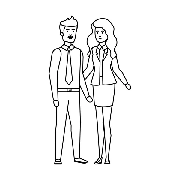 Avatars couple d'affaires personnages — Image vectorielle