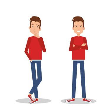 farklı pozlar yapan genç erkek