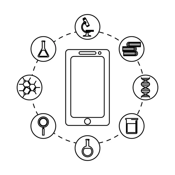 Smartphone met telegeneeskunde pictogrammen — Stockvector