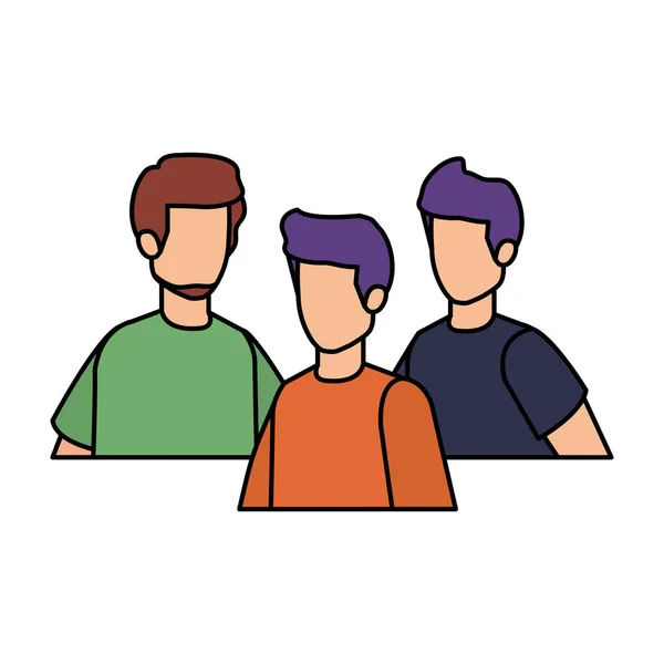 Groupe de personnages hommes — Image vectorielle
