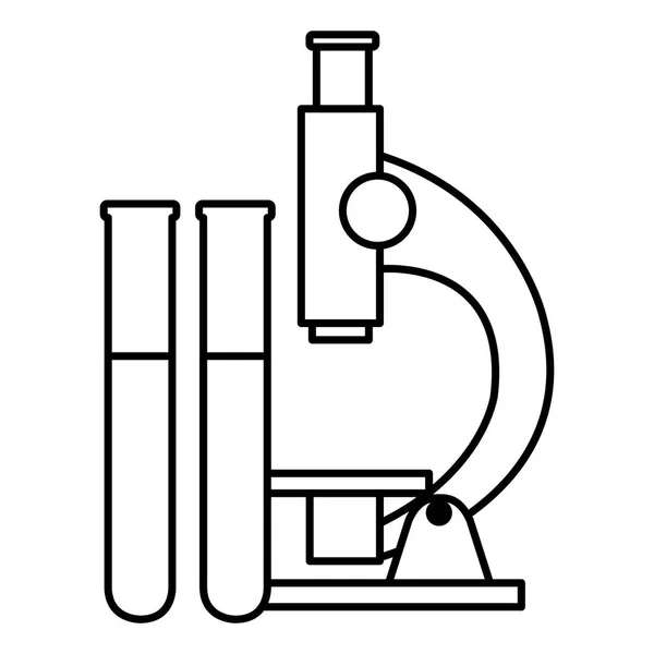 Microscopisch laboratorium met buizentest — Stockvector