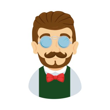 adam hipster bıyık ve gözlük