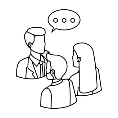 konuşma balonu ile konuşurken iş adamları