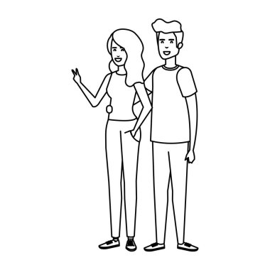 Çift avatar karakter simgeler