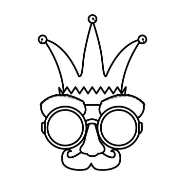 aptallar gün maske gözlük ve bıyıklı joker şapkası