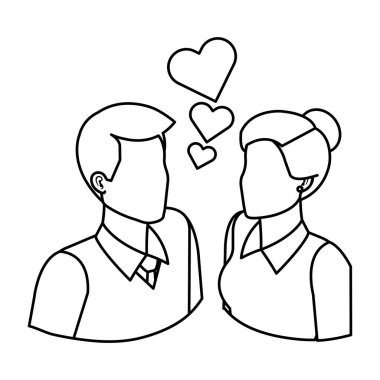 iş çift kalpler avatarlar karakter ile