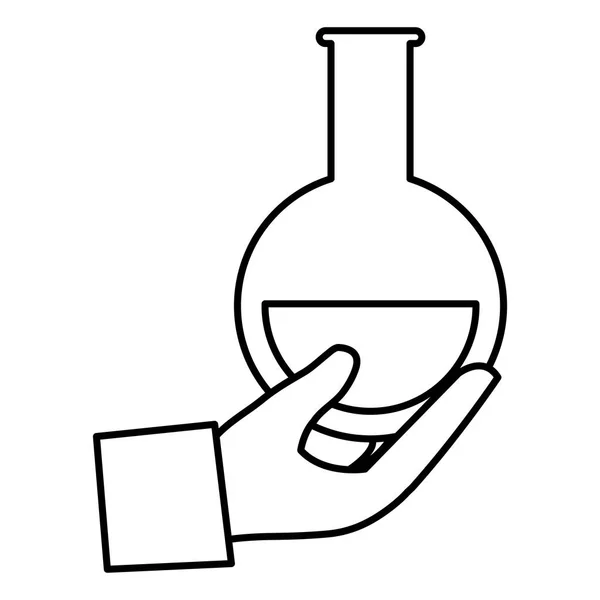 Mão levantamento tubo teste isolado ícone —  Vetores de Stock