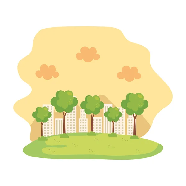 Park landscape scene icon — Stock Vector