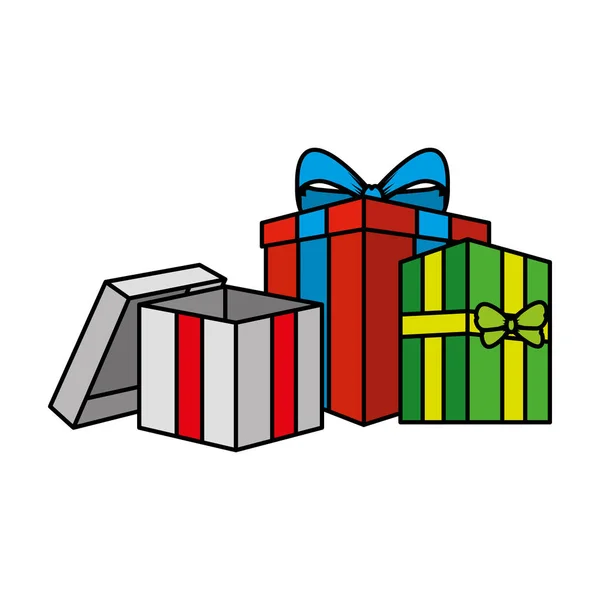 Regalos cajas presenta iconos — Vector de stock