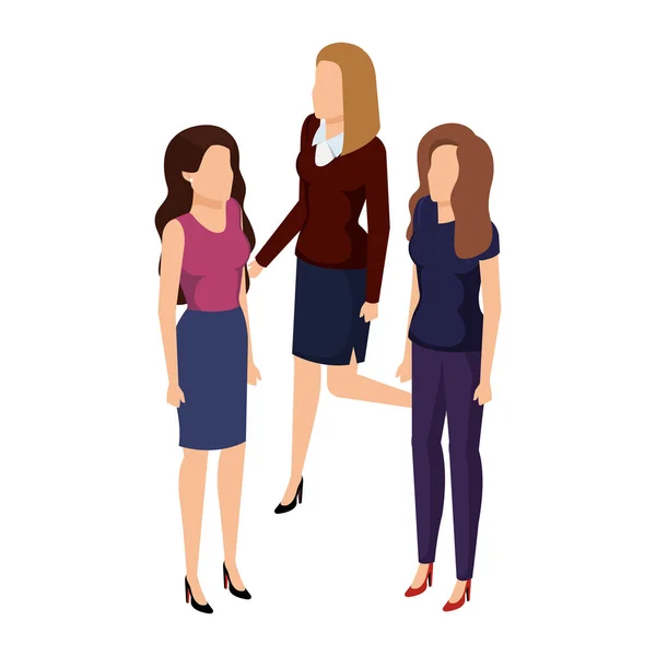 Grupo de mujeres de negocios avatares personajes — Vector de stock