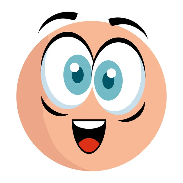 Cute emoticon with crazy face — Stock Vector
