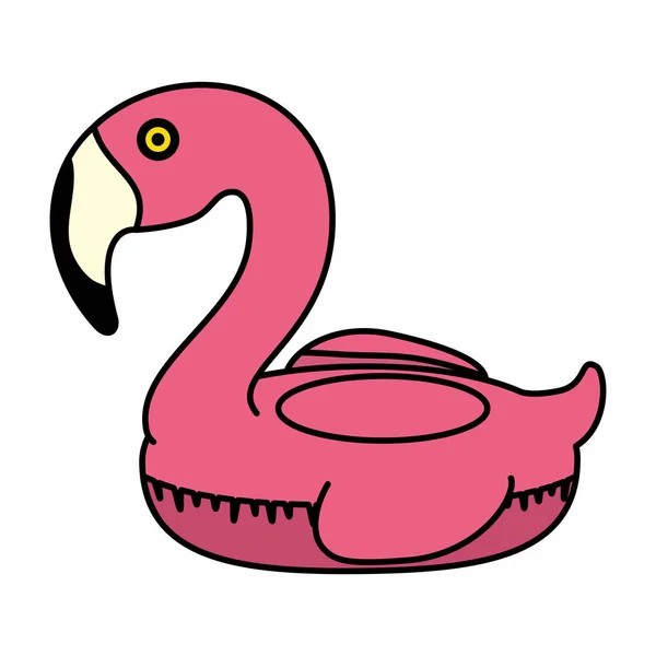 Eleganckie flamingo ptak pływak — Wektor stockowy