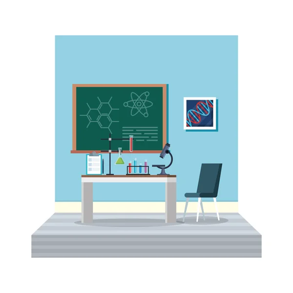 Laboratorio oficina lugar de trabajo escena — Vector de stock