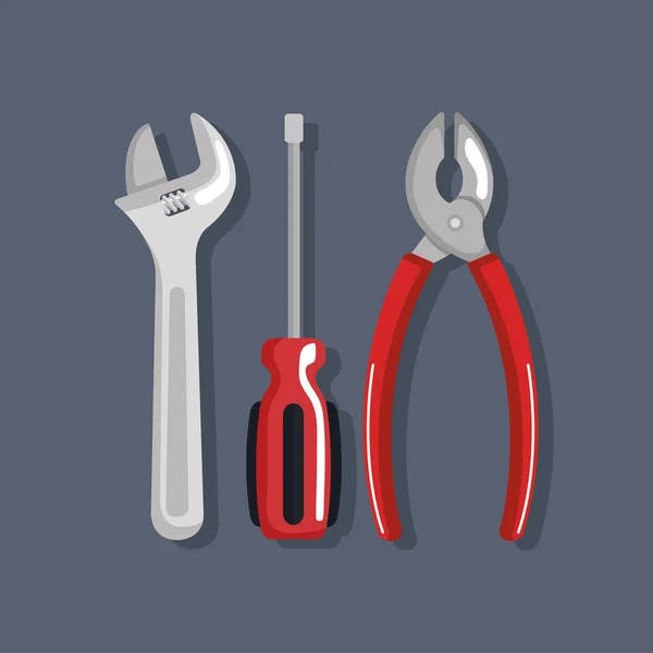 Conjunto herramientas elementos trabajo día símbolo — Vector de stock