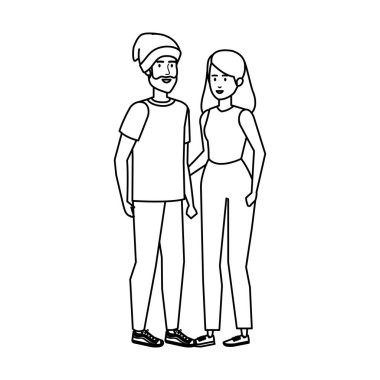 Genç çift avatarlar karakter