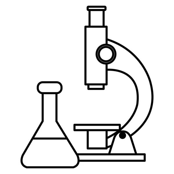 Mikroskopická laboratoř s trubicovým testem — Stockový vektor