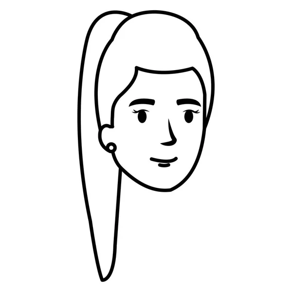 Bela mulher cabeça avatar personagem —  Vetores de Stock